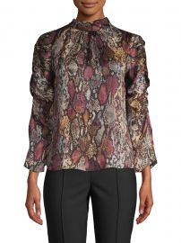 Rebecca Taylor - Met Python Print Silk Blend Blouse at Saks Fifth Avenue